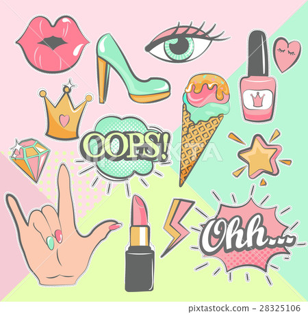 Fashion patch badges. Vector. Fashion patch badges. Vector. 28325106