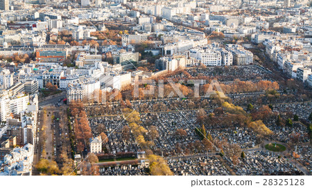 Paris city panorama with montparnasse cemetery 28325128