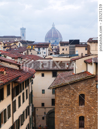 above view of old houses in Florence town in rain above view of old houses in Florence town in rain 28325159