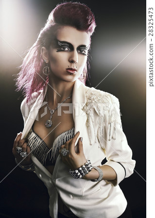 Go-Go girl on dark background 28325473