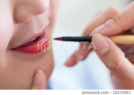 red lipstick of makeup with cosmetic for woman red lipstick of makeup with cosmetic for woman 28325661