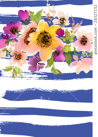 Greeting card with watercolor flowers handmade. 28327152