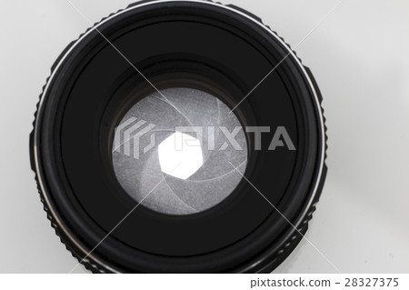 Camera photo lens over white background Camera photo lens over white background 28327375