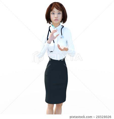 Female doctor with syringe perming3DCG Illustration material 28328026
