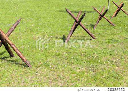 Barbed wire fence 28328652