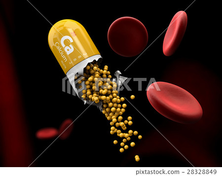 3d Illustration of Calcium mineral Capsule 28328849