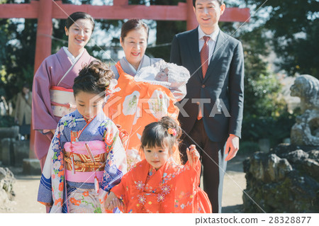 festival day for children of three, five and seven years of age, shrine visit, family 28328877