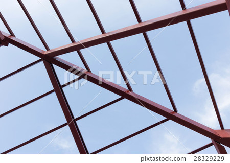 structural steel beam on roof of building structural steel beam on roof of building 28329229