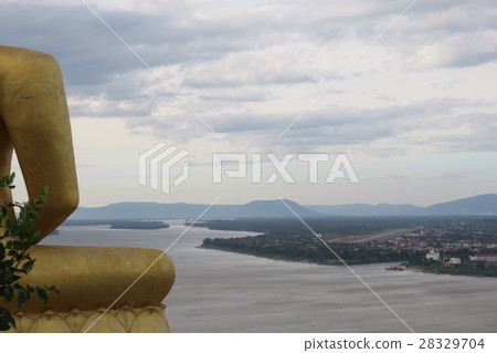 View of Paksea from Wat Puzaroo View of Paksea from Wat Puzaroo 28329704