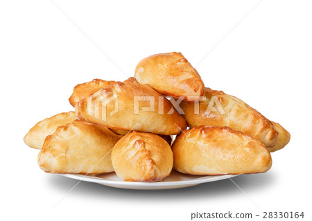 buns with apple on dish buns with apple on dish 28330164