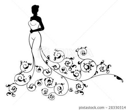 Wedding Abstract Bride Silhouette Wedding Abstract Bride Silhouette 28330314