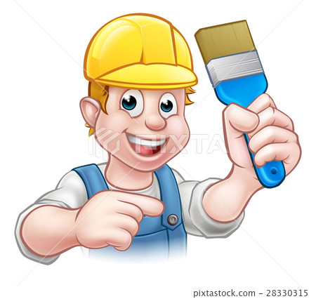 Handyman Painter Decorator With Paintbrush Handyman Painter Decorator With Paintbrush 28330315