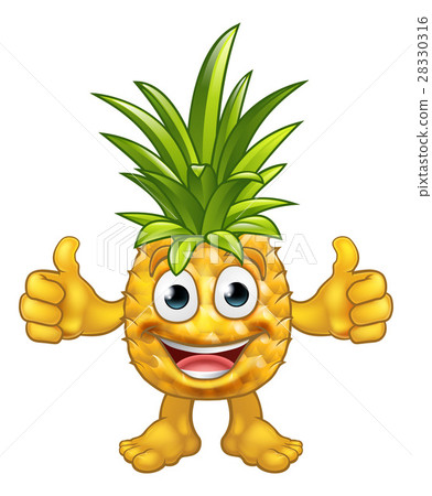 Cartoon Pineapple Fruit Mascot Character 28330316