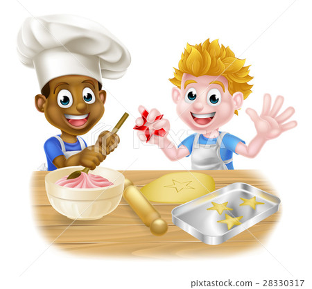 Cartoon Boys Baking 28330317