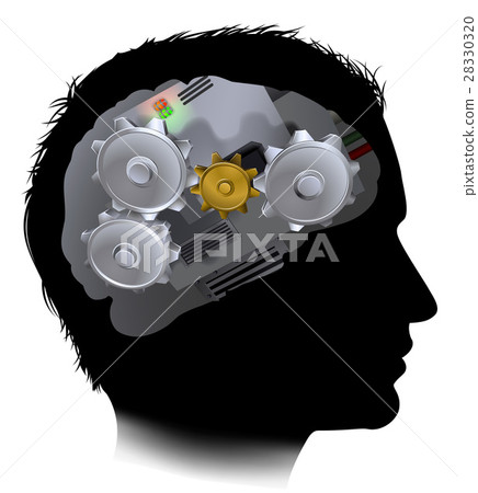 Machine Workings Gears Cogs Brain Man Machine Workings Gears Cogs Brain Man 28330320