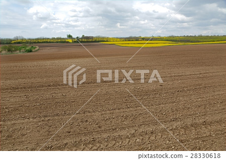 Agircutural field with brown soil 28330618