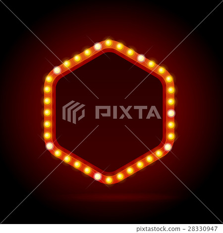 Light Bulbs Vintage Neon Glow Billboard Frame Light Bulbs Vintage Neon Glow Billboard Frame 28330947