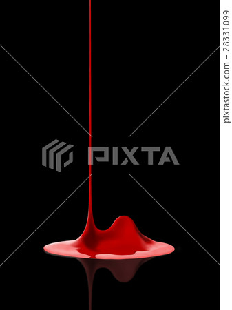 Nail polish liquid drop red color with reflection Nail polish liquid drop red color with reflection 28331099
