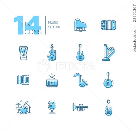 Musical Instruments - line icons set 28331367