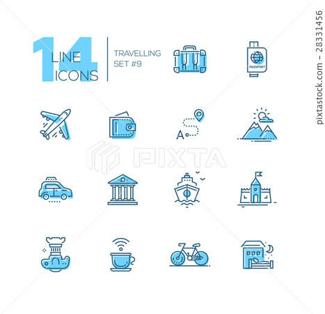 Traveling - line icons set 28331456
