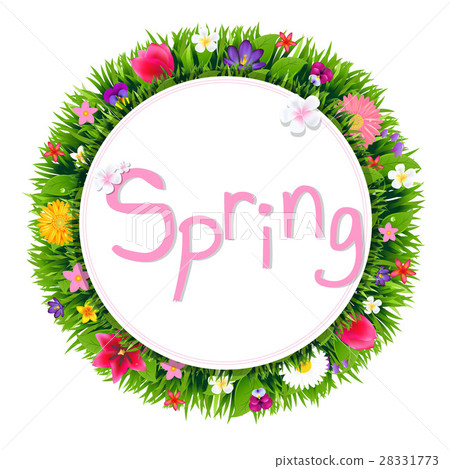Banner With Spring Flowers Banner With Spring Flowers 28331773