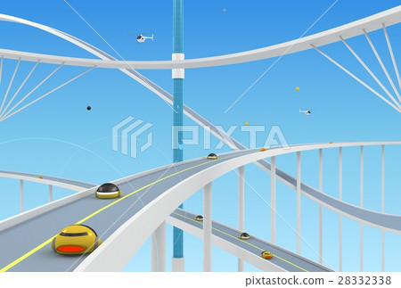 Abstract background with roads and bridges 28332338
