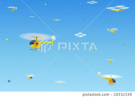 background with helicopters and quadrocopters 28332339