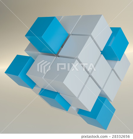 Abstract background with cubes and glowing line 28332656