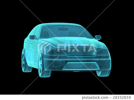 Car Hologram Wireframe Car Hologram Wireframe 28332659