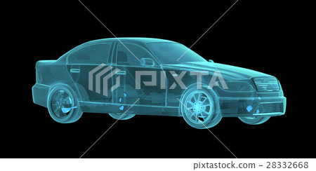 Car Hologram Wireframe Car Hologram Wireframe 28332668