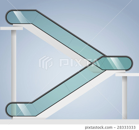 Escalator with transparent glass 28333333