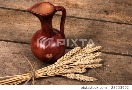 Wheat closeup on the table 28333992