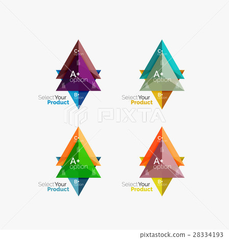 Set of triangle option infographic layouts Set of triangle option infographic layouts 28334193