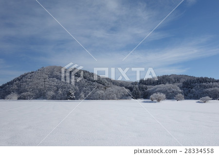 在雪原的農村地區 28334558
