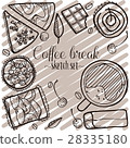 Coffee break vector sketch set. Hand drawn design 28335180