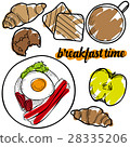 Breakfast time vector sketch set. Hand drawn 28335206