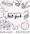 Fast food vector sketch set. Hand drawn design 28335210