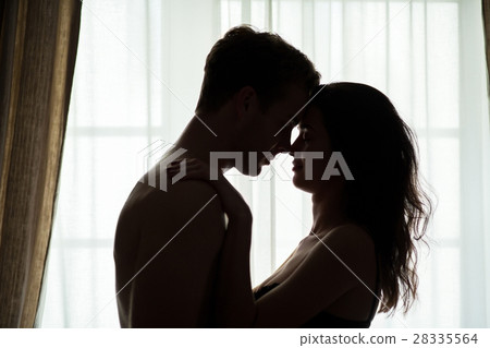 Couple with closed eyes. 28335564