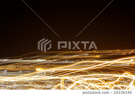 Light from the camera movement at night. Light from the camera movement at night. 28336348