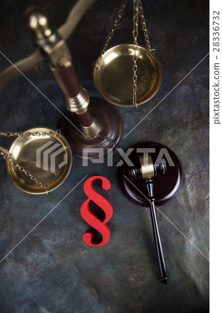 Mallet, Law, legal code and scales of justice  28336732