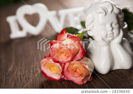 Angel, Happy Valentine's Day, mirror background 28336830