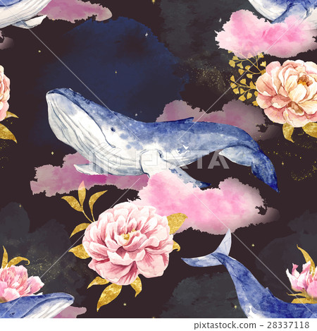 Abstract pattern with whales Abstract pattern with whales 28337118