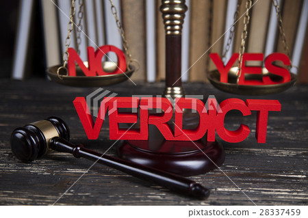 Verdict, Court gavel,Law theme, mallet of judge 28337459