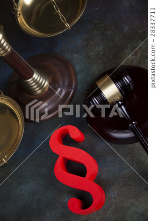 Judges wooden gavel and paragraph 28337711
