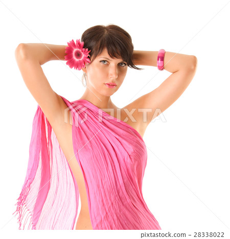 Beautiful woman isolated on white 28338022