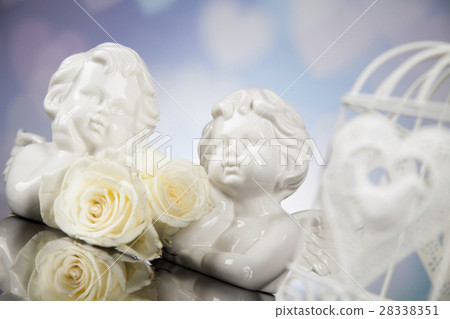 Angel, Happy Valentine's Day, heart background 28338351