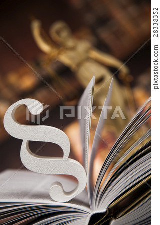 Paragraph and Law books, justice concept,Courtroom 28338352