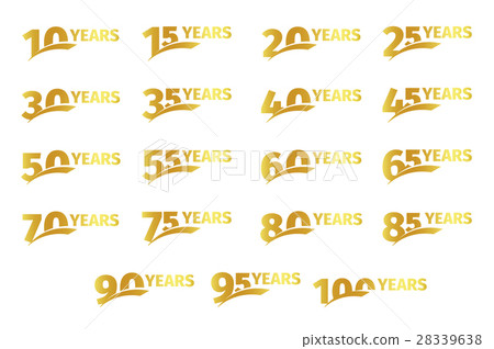 Isolated golden color numbers with word years 28339638