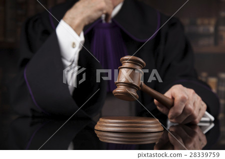 Justice and law concept. Male judge in a courtroom 28339759
