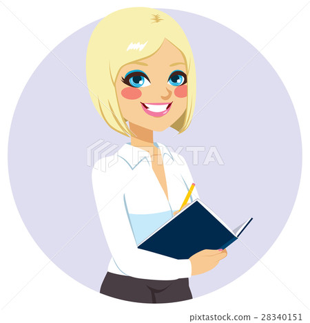 Businesswoman Working Notes 28340151